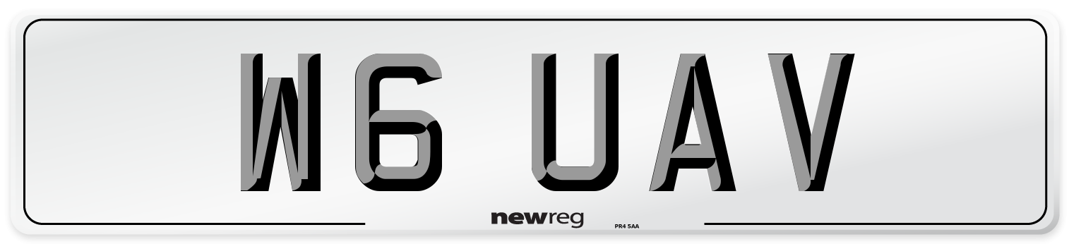 W6 UAV Number Plate from New Reg